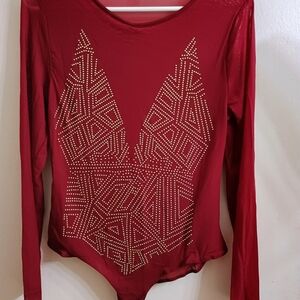 Iris Burgensy Studded Sheer Bodysuit